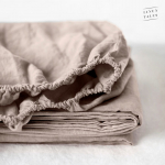 Helepruun linane kummiga lina, 180 x 200 cm - Linen Tales