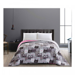 P&ouml;&ouml;ratav hall mikrokiust voodiplaat Cat Invasion, 200 x 220 cm. Cats Invasion - DecoKing