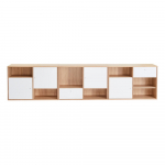 Valge madal kapp tammepuust 267x61 cm Mistral - Hammel Furniture