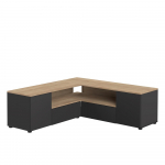 Must tammedekooriga telerilaud 130x46 cm Angle - TemaHome