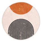 Oranž-kreem pestav &uuml;mmargune vaip, sobitub robottolmuimejaga &oslash; 120 cm Comfort - Mila Home