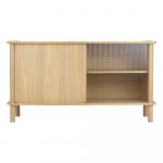 Tammepuidust l&uuml;kandustega vitriinkapp 135x73,5x48 cm Italic - UMAGE