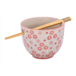 Punane/hall kivikeraamikast kauss 450 ml Cherry Blossom - Sass & Belle