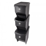 Mustad plastikust pr&uuml;gikastid sorteeritud j&auml;&auml;tmete jaoks 3tk komplektis (3x22 l) - Orion