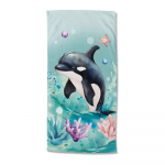 Sinine laste sametist rannar&auml;tik 75x150 cm Splash - Good Morning