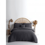 Antratsiitne Renforc&eacute; puuvillast pikendatud voodipesu kaheinimesevoodile 240x220 cm Waffle Striped - Mila Home Luxury