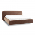 Terrakottapunane polsterdatud kaheinimesevoodi koos panipaiga ja voodip&otilde;hjaga 160x200 cm Pointt - ELTAP