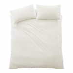 Kreem 3-osaline perkal-puuvillane voodipesu 200x200 cm Seersucker Woven Stripe - Bianca