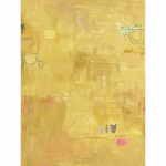 K&auml;sitsi maalitud maal l&otilde;uendil 88x118 cm Yellow Petite - Malerifabrikken