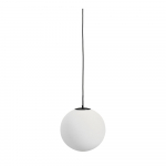 Valge/must metallist ripplamp klaasist varjuga, &oslash; 30 cm Brisia - Kave Home