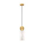 Kreemikas/messingv&auml;rvi ripplamp kivist dekooriga, &oslash; 12 cm Maru - Nova Luce