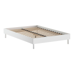 Valge p&ouml;&ouml;gipuidust kaheinimesevoodi ilma peatsita ja liistudest raamiga 140x200 cm Forrest - Vipack
