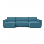 T&uuml;rkiissinine velvetist U-kujuline nurgadiivanvoodi Nihad - Bobochic Paris