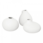 3 valge miniatuurse vaasi komplekt Nona - Blomus