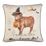 Dekoratiivpadi halloweeni motiiviga 45x45 cm Halloween Highland Cow - Catherine Lansfield