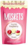 MISKETS Valge &scaron;okolaadi dražee k&uuml;lmkuivatatud vaarikatega 80g