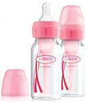 DR.BROWN'S kitsa kaelaga standardpudel OPTIONS+, 120 ml, 2 tk., roosa