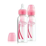 DR.BROWN'S kitsa kaelaga plastpudelid OPTIONS+, 250 ml, roosa