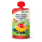 Fleur Alpine Organic baby puree in pouch Apple, banana, black currant and bilberry from 6 months, 120g