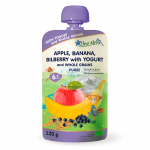 Fleur Alpine Organic baby puree in pouch Apple-banana-bilberry with yogurt from 6 months, 120g