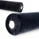Veluurkate elastikuga rullpadjale, 15 &times; 60 cm, must