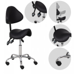 Sadulaga kosmeetiku meistri tool seljatoega Sola Comfy Base must