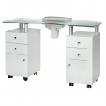 Manik&uuml;&uuml;rilaud tolmukoguriga MANICURE DESK PRACTIC GLASS WHITE