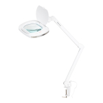 Kosmeetiline LED-lamp luubi ja lauaklambriga Elegante 6030 3D, valge