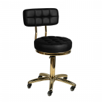 Kosmetoloogiline stool STOOL BEAUTY BACKREST AM-961 GOLD BLACK