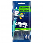 Gillette Blue II Plus Slalom Razor &Uuml;he teraga raseerijad, 8 tk
