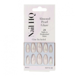 Nail HQ Almond Glazed Nails Medium - Long Length Mandlikujulised kunstk&uuml;&uuml;ned p&auml;rlmutterefektiga 24 tk Kit Pearl Glaze