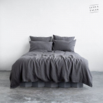 Linen Tales Dark Grey Linen Duvet Cover Set Voodipesu komplekt, 200x200 50x70*2