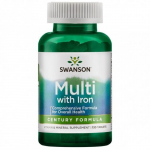 SWANSON Multivitamin with Iron Multivitamiinide ja mineraalide kompleks koos rauaga, 130 kapslit