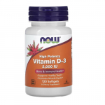 NOW Foods Vitamin D-3 2000 IU High Potency D3-vitamiin, 120 kapsulit