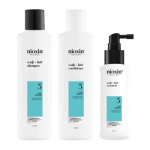 Nioxin Pro Clinical System 3 Kit Juuksehoolduskomplekt h&otilde;renevate juuste jaoks, 150ml+150ml+50ml