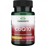 SWANSON CoQ10, Maximum Strength Toidulisand Koens&uuml;&uuml;m Q10, 30 kapslit