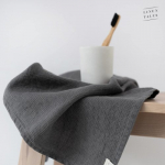 Charcoal Linen Fine Waffle Towel Linane vannir&auml;tik 100x140cm