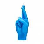 CandleHand Crossed Fingers Candle K&uuml;&uuml;nal, Blue