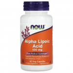 NOW Foods Alpha Lipoic Acid 100 mg Toidulisand energiataseme s&auml;ilitamiseks, 60 kapslit