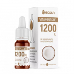 Ecosh Vitamin D3 with Coconut D3-vitamiin kookos&otilde;liga 1200IU, 10ml