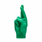CandleHand Crossed Fingers Candle K&uuml;&uuml;nal, Green