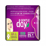 Gentle Day Organic TEENS Mini Light Flow Pads Keskkonnas&otilde;bralikud sidemed anioonribadega, 12 tk