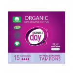 Gentle Day Super Plus Organic Tampons Orgaanilised puuvillased tampoonid, 15 tk