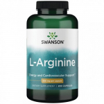 SWANSON L-Arginine Energy and Cardiovascular Support 500mg  L-arginiin, 200 kapsulių