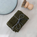 Linen Tales Linen Dishcloth Set of 2 Linasest k&ouml;&ouml;gir&auml;tikute komplekt, Martini Olive