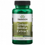 SWANSON Ginkgo Biloba Extract Cognitive Health 60mg Kahe lehtedega ginkgopuu, 30 kapslit