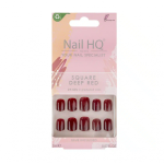 Nail HQ High Quality Short Length Square Nails L&uuml;hikesed, klassikalise ruudukujulise kujuga kunstk&uuml;&uuml;ned 24 tk Kit Deep Red