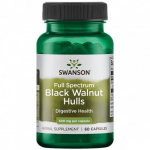 SWANSON Black Walnut Hulls Digestive Health 500mg Must p&auml;hkel, 60 kapslit