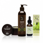 Hemp Seed Body Oil, Massage Candle and Bath & Shower Gel Set Vannitoa SPA-komplekt