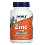 NOW Foods Zinc Gluconate 50mg 250 Tsink, 250 tabletti